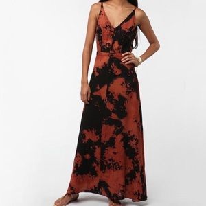 UO brown and black tye dye maxi